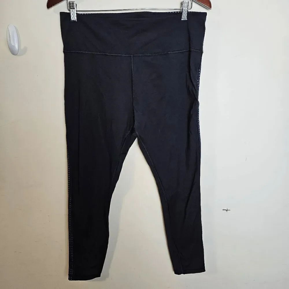 Athleta Ultimate Stash Pocket Laser Cut 7/8 Tight 531332 Women's Black/Blue Size